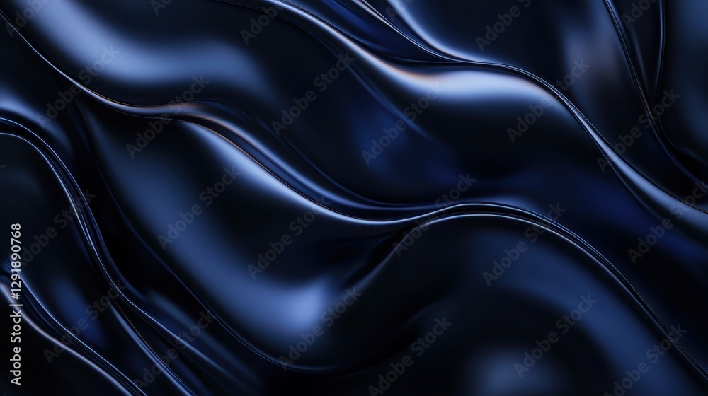 Obraz premium Fluid patterns on a dark surface create an elegant and modern background reflecting light in subtle waves