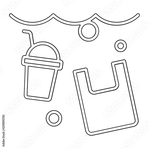 Waste icon in line style