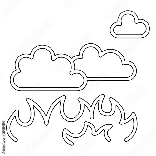 wildfire icon in line style