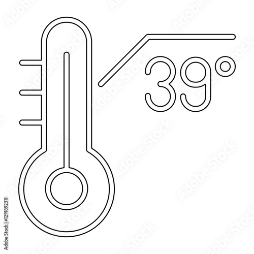 Sick, ill, fever icon in line style