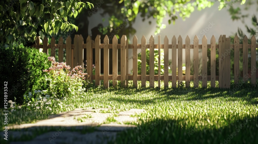 Fototapeta premium Invisible fence concept where only the shadows or reflections reveal the shape. 