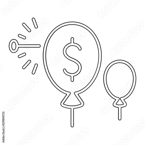 Business crisis icon in line style