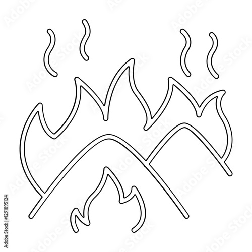 Forest fire, wildfire icon in line style