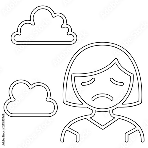 air pollution icon in line style