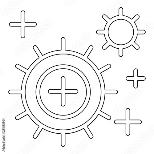 Virus, bacteria icon in line style