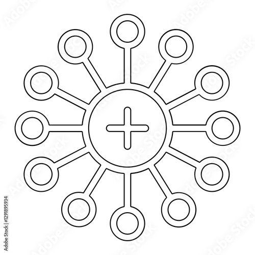 Virus, bacteria icon in line style