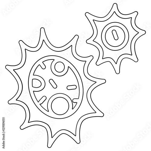 Virus, bacteria icon in line style