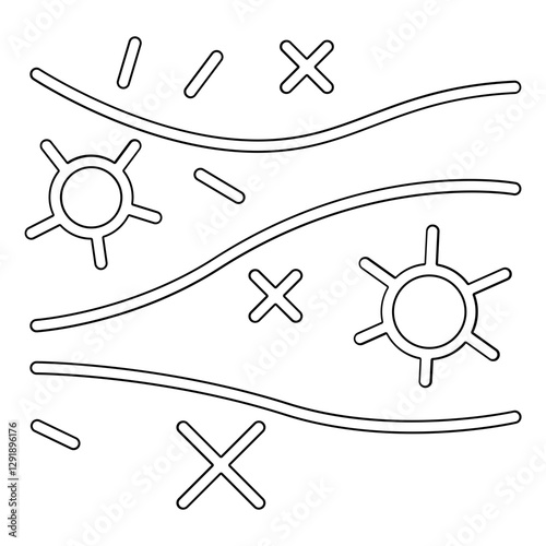 Air pollution icon in line style