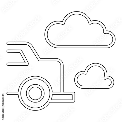 Car smoke icon in line style