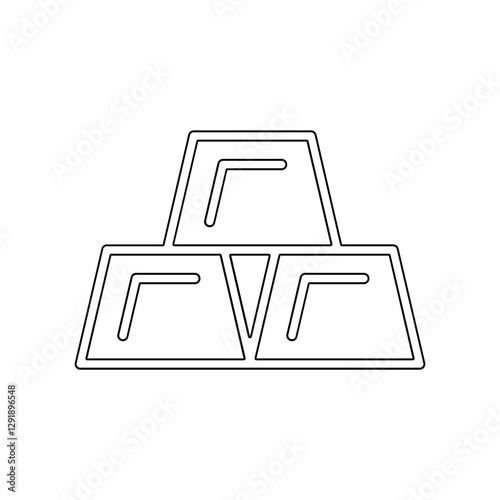 Gold bar icon in line style