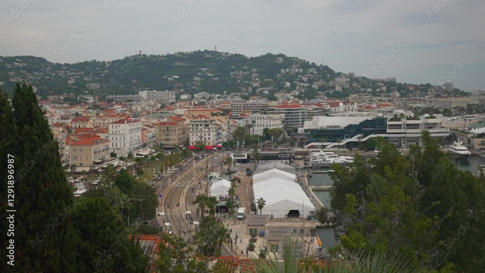 Aerial view of the city of Cannes in France. Aerial view of the city of Cannes in France.