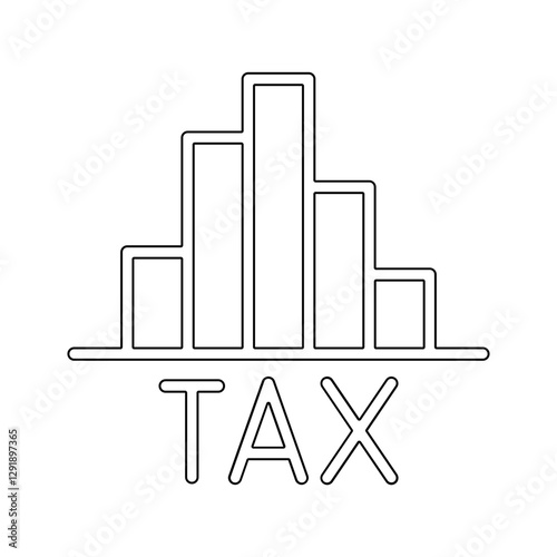 Tax report icon in line style