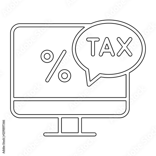 Online tax payment icon in line style