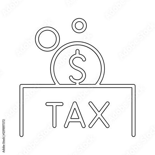 Tax payment icon in line style