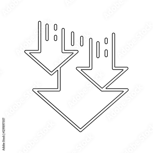 Downloading icon in line style