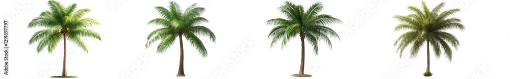 Obraz premium Set of palm tree isolated on white background