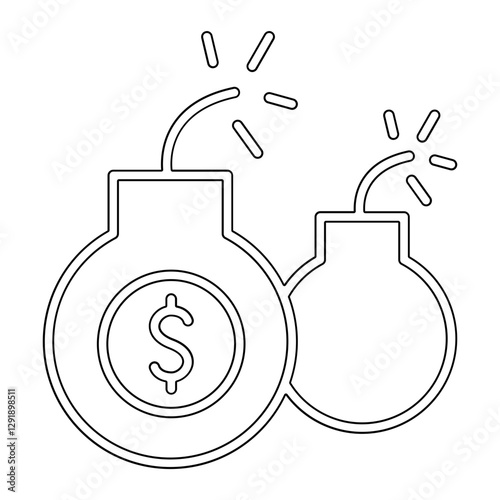 Business war icon in line style