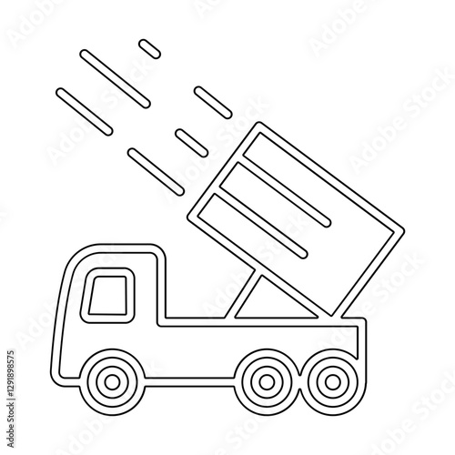 Missile launcher icon in line style