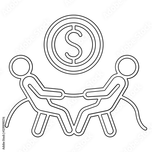 Business war icon in line style