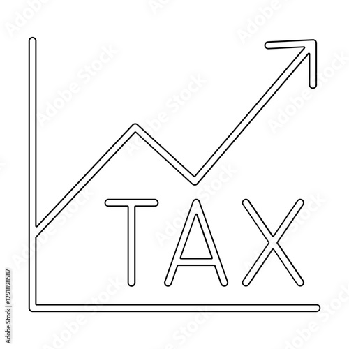 Increase tax icon in line style