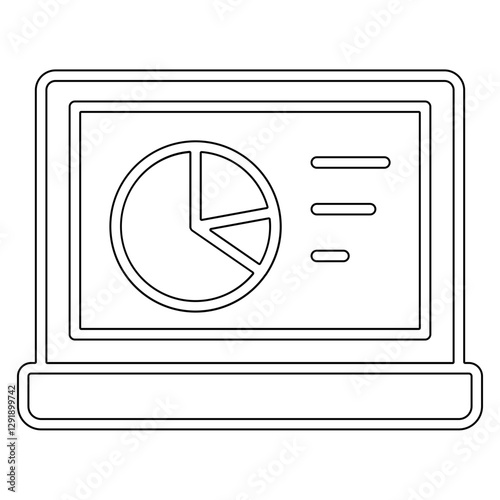 Pie chart data icon in line style