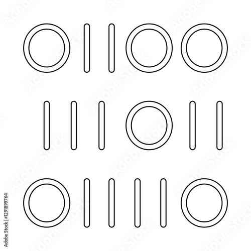 Binary number icon in line style