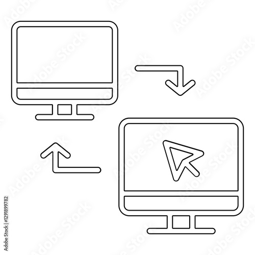 Computer network icon in line style