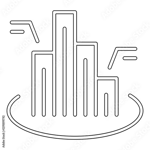 Bar chat data icon in line style
