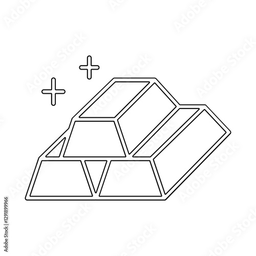 Gold bar icon in line style