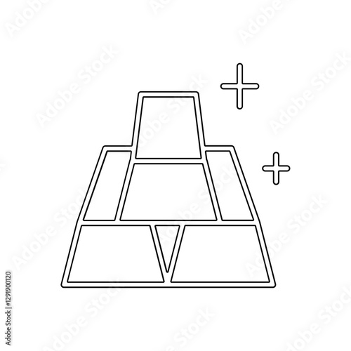 Gold bar icon in line style