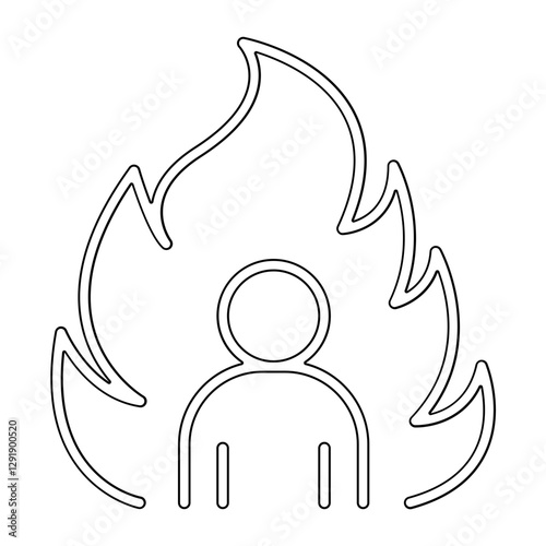 Angry icon in line style