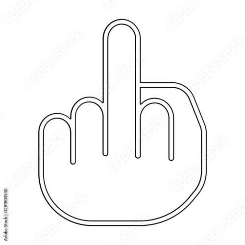 Raising middle finger icon in line style