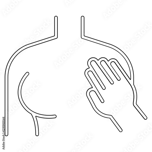 Molestation icon in line style