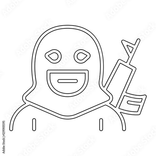 Terrorist icon in line style