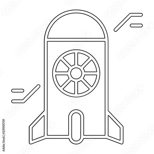 Nuclear missile icon in line style