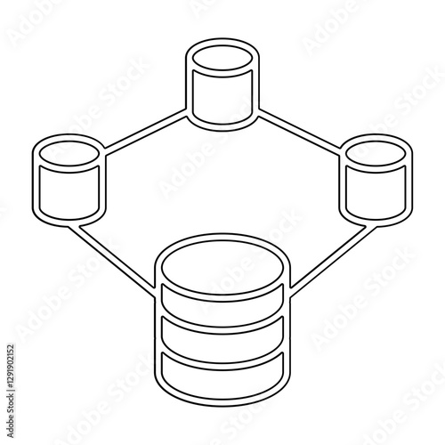 Server icon in line style