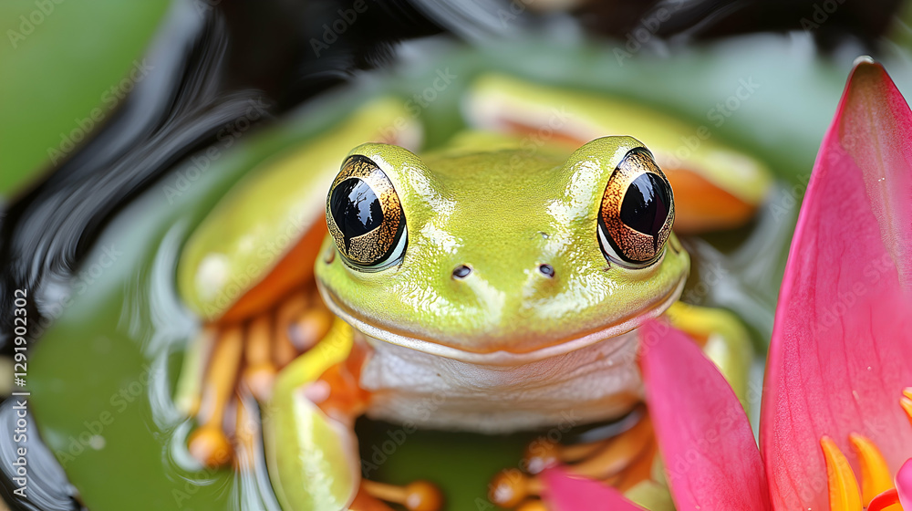 Smiling Frog on Lily Pad Smiling Frog on Lily Pad