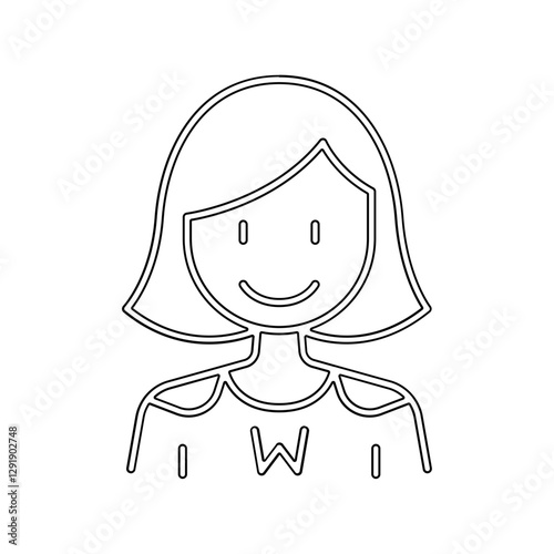 Superwoman icon in line style