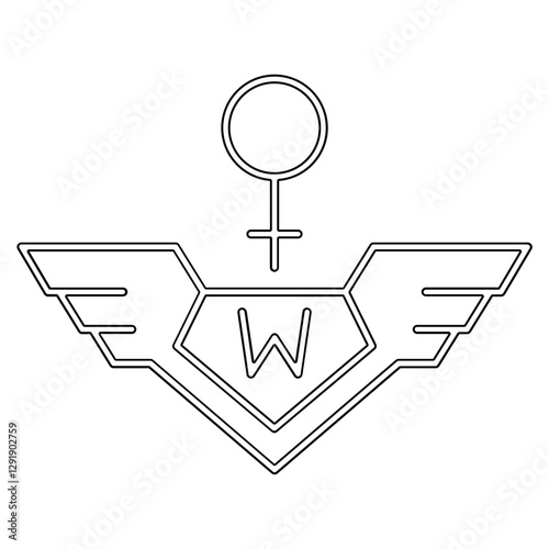 Superwoman badge icon in line style