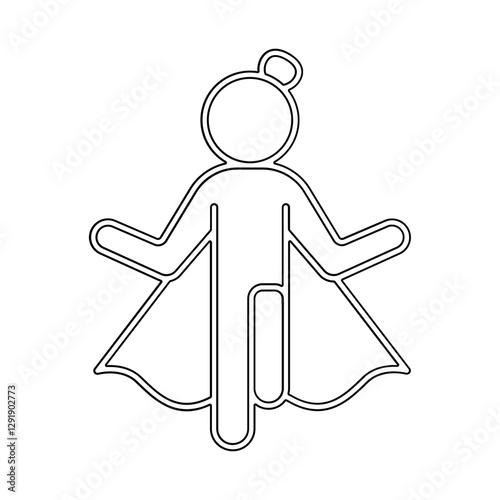 Superwoman icon in line style