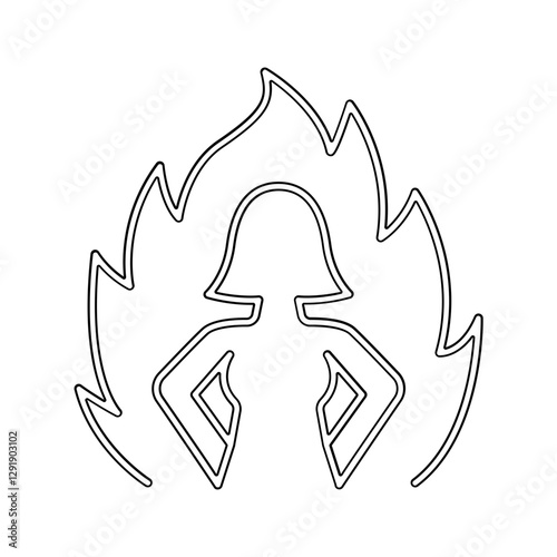 Superwoman icon in line style