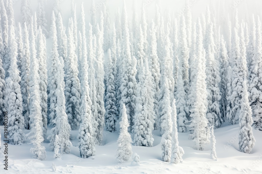 A serene snow-covered forest with tall trees blanketed in white snow, creating a tranquil winter landscape. A serene snow-covered forest with tall trees blanketed in white snow, creating a tranquil winter landscape.