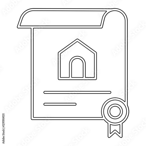 Title deed icon in line style