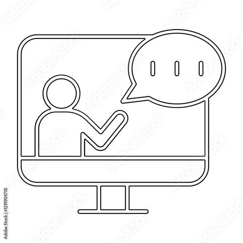 Online education icon in line style