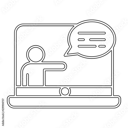 Teaching online icon in line style
