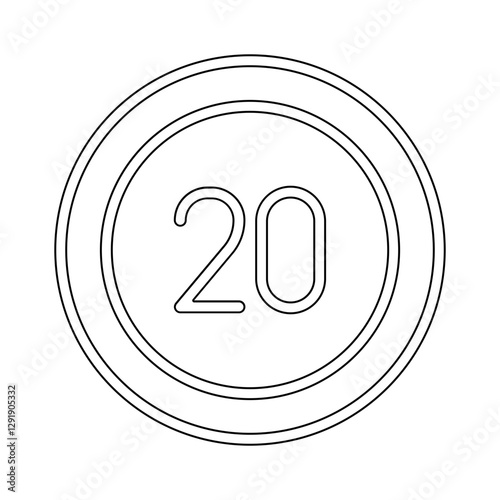 Coin icon in line style