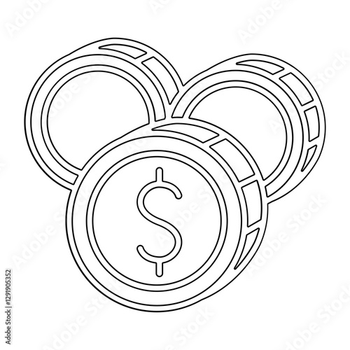 Coin icon in line style