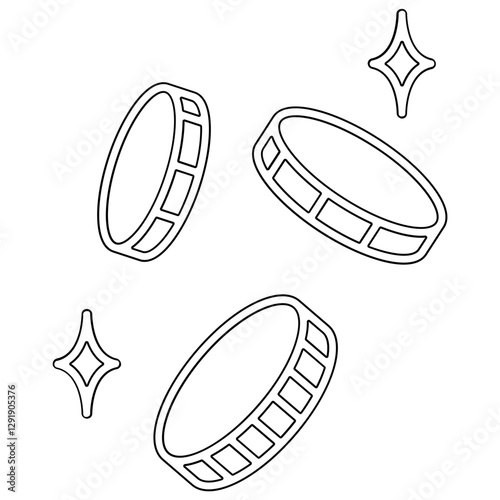 Coin icon in line style