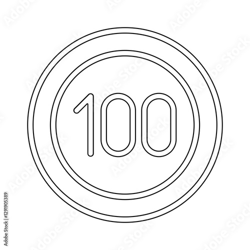 Coin icon in line style
