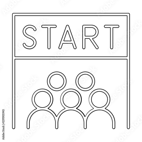 Starting point icon in line style
